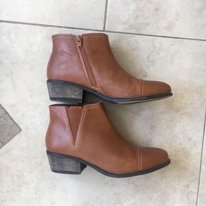 Cognac brown vegan ankle boots from Bamboo, 37/7